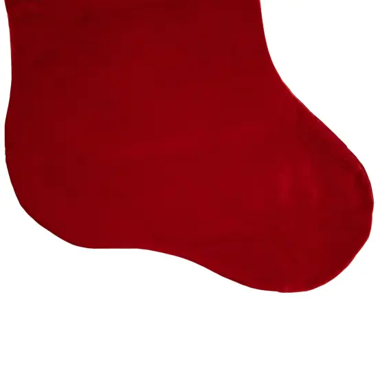 Northlight Velveteen Santa Claus Belt Buckle Commercial Christmas Stocking - 48" - Red and White {5}