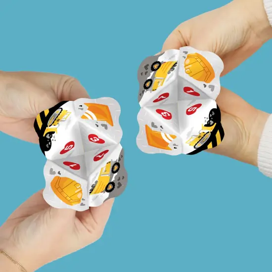 Big Dot of Happiness Dig It - Construction Party Zone - Happy Valentine's Day Party Cootie Catcher Game - Valentine Jokes for Kids Fortune Tellers - Set of 12 {3}