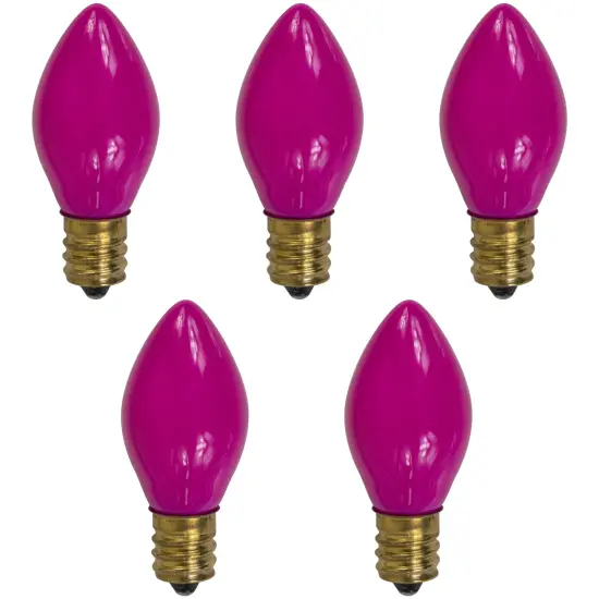Northlight Opaque C7 Incandescent Christmas Replacement Bulbs - Pink - Pack of 25 {4}