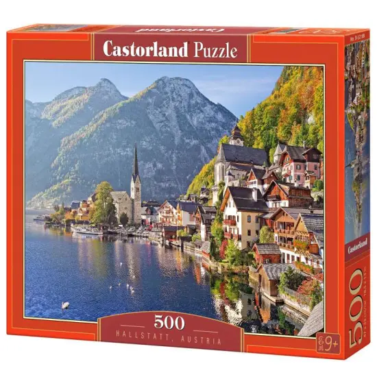 500 piece Jigsaw Puzzle, Hallstatt, Austria, Idyllic Landscape, Tyrolean Alps, Adult Puzzles, Castorland B-52189 {1}