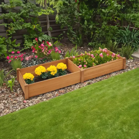 Casafield Outdoor Raised Garden Bed - Wooden Planter Box for Vegetables, Grass, Lawn and Yard - Natural {2}