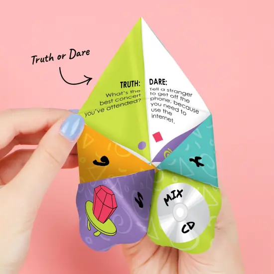 Big Dot of Happiness 90's Throwback - 1990s Party Cootie Catcher Game - Truth or Dare Fortune Tellers - Set of 12 {4}