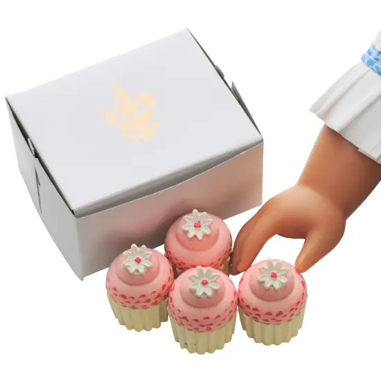 The Queen's Treasures 18 Inch Doll 4 Piece Mini Cupcakes with Bakery Box {2}
