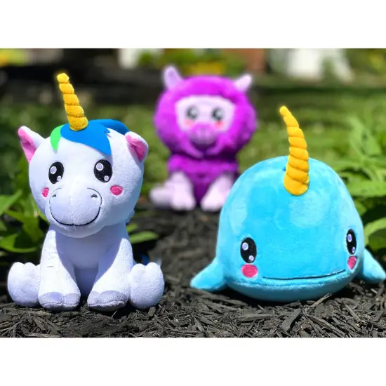 Bleacher Creatures Kuricha Sitting Plush Bundle-Series One-Unicorn, Narwhal and Llama {2}