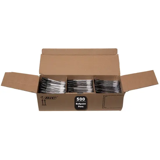 BIC Cristal Xtra Smooth Black Ballpoint Pens, Medium Point (1.0mm), 500-Count Pack of Bulk Pens, World's No. 1 Ball Pen {2}