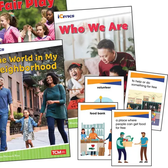 iCivics Grade 1: Community & Social Awareness 5-Book Set + Game Cards {3}
