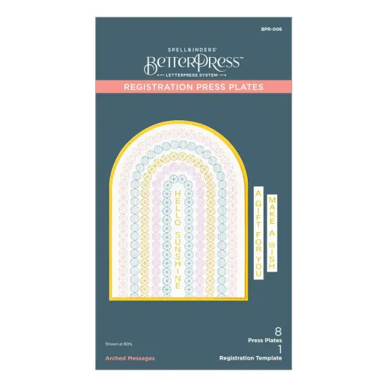 Spellbinders BetterPress Press Plate & Die Set-Arched messages Registration {1}