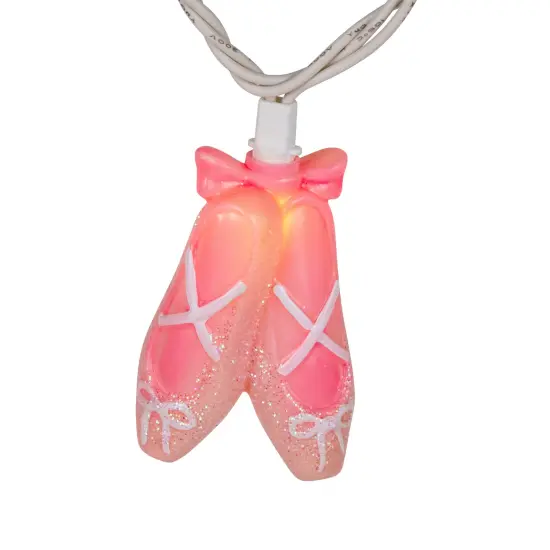 Northlight Ballerina Shoe Indoor Outdoor Patio Light Set - 6'- White Wire - 10ct Pink {6}