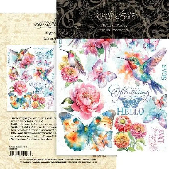 Graphic 45 Rub-On Transfers-Flight Of Fancy {1}