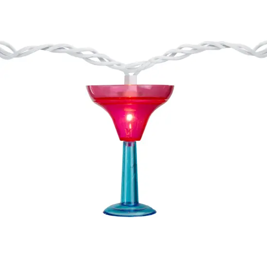 Northlight Margarita Glass Indoor Outdoor Patio Light Set - 9' White Wire - 10ct Multi {5}