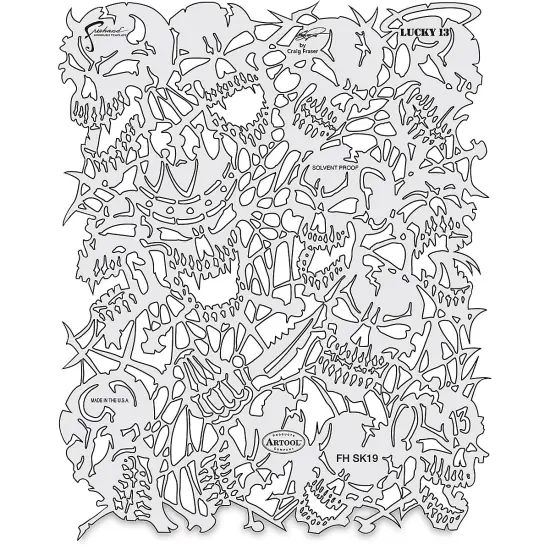 Iwata Artool Freehand Template - Set of 4, Return of Skull Master {1}