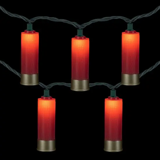 Northlight Shotgun Shells Patio Light Set - Red and Gold - 6' Green Wire - 10ct {4}