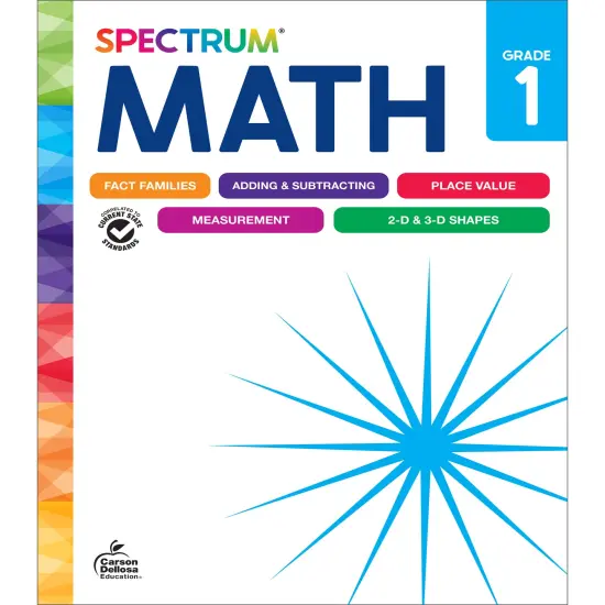 Spectrum 1st Grade Math Workbook, Mathematics Activity Book for Kids Ages 6-7, Addition, Subtraction, Place Value, Shapes, and More, Classroom or Homeschool Curriculum {1}