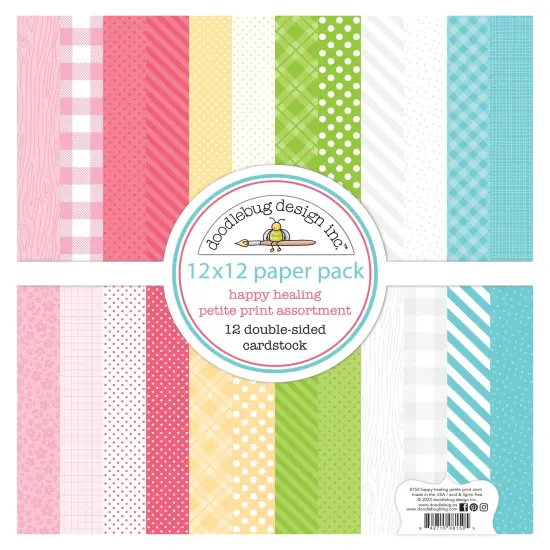 Doodlebug Petite Prints Double-Sided Cardstock 12"X12"-Happy Healing {1}