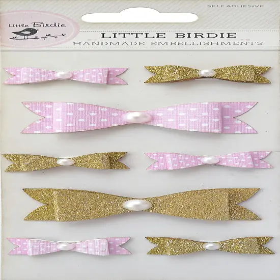 Little Birdie Glitter Embellishments 8/Pkg-Fancy Bowes {1}