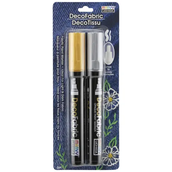 Uchida DecoFabric Opaque Paint Marker Chisel Tip 2/Pkg {1}