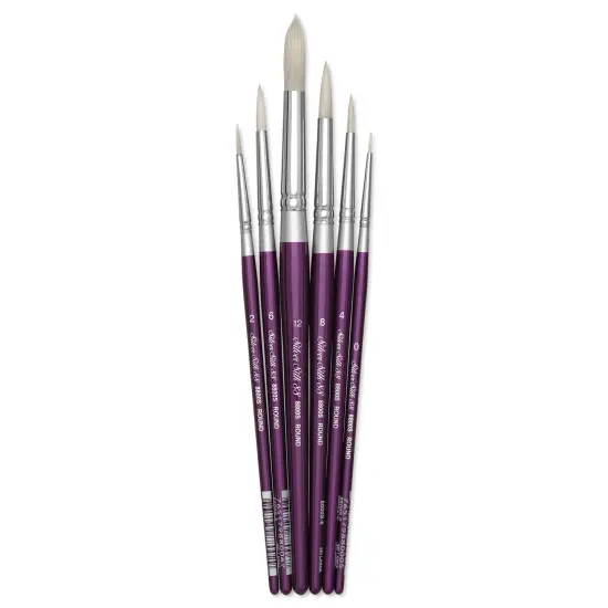 Silver Brush Silver Silk 88 Synthetic Brushes - Short Handle, Round, Set of 6 {1}