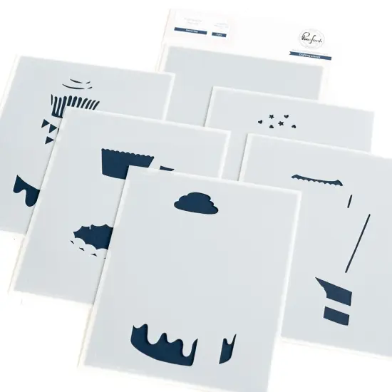 Pinkfresh Studio Stencils 4.25"X5.25" 6/Pkg-Sweet Day Layering {1}