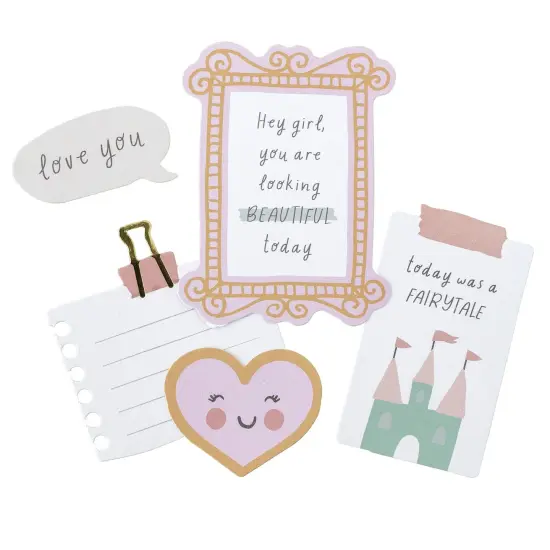 Pebbles Cool Girl Ephemera Die-Cuts 72/Pkg-Journaling, Gold Foil {6}