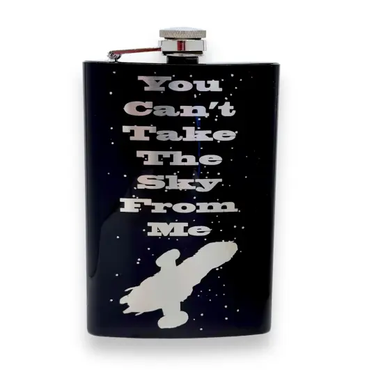 8oz BLACK You Can't Take the Sky From Me Flask {1}