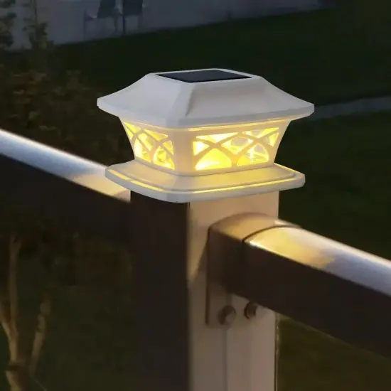 2pcs Solar Post Deck Cap light Vinyl Fence Light Landscape Lamp fit 4x4 5xx5 6x6 {6}