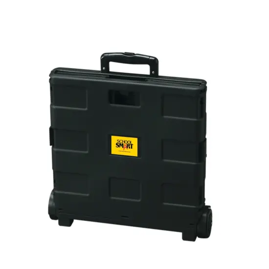School Smart Folding Storage Cart on Wheels, Medium, 13-7/8 x 11 x 12 Inches, Black {3}