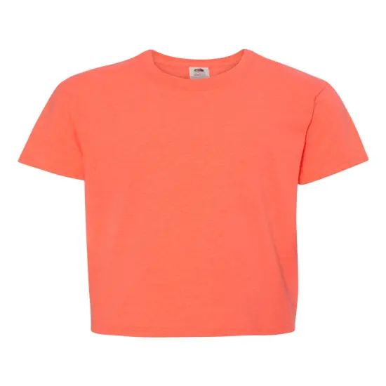 12 Pack: Fruit of the Loom&reg; Youth Short Sleeve Crew Neck T-Shirt Retro heather coral {1}