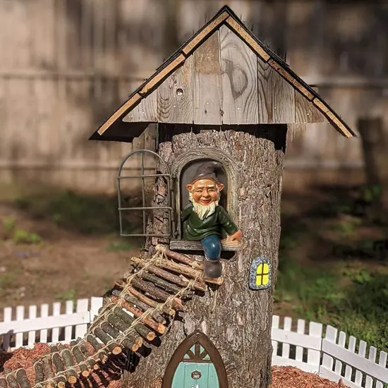 Kitcheniva Elf Out The Window Naughty Gnome Statue Decor {4}