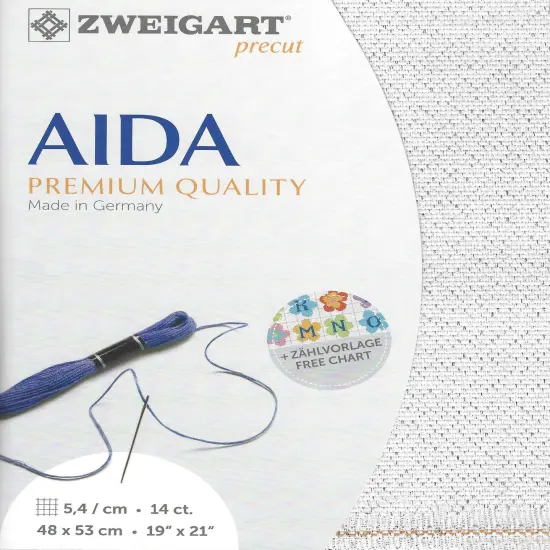 Zweigart Precut Stern-Aida 14 count Silver Flecked White {1}