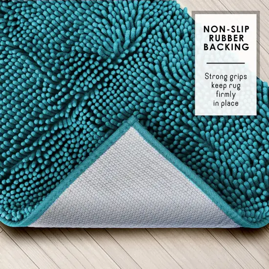 Hearth & Harbor Chenille Bath Mat Teal {2}