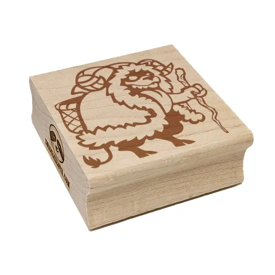 Cloaked Krampus Christmas Demon Square Rubber Stamp for Stamping Crafting {1}