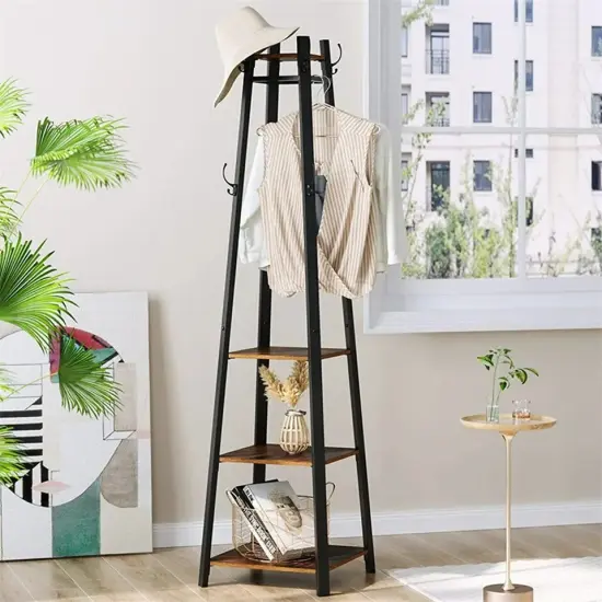 Upgrade Coat Rack Stand Entryway Hall Tree Large Garment Bag Shoe Storage Rack {4}