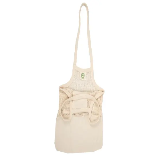 Mesh & Fabric Tote Bag {5}