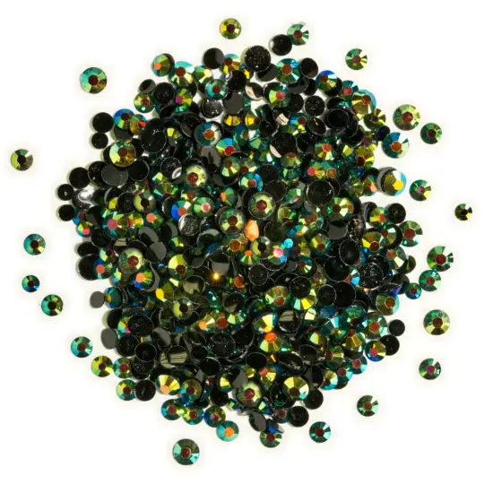 Buttons Galore Jewelz Rhinestones Craft Embellishments Assorted Colors Approx. 1600 Pieces Jet ab {1}