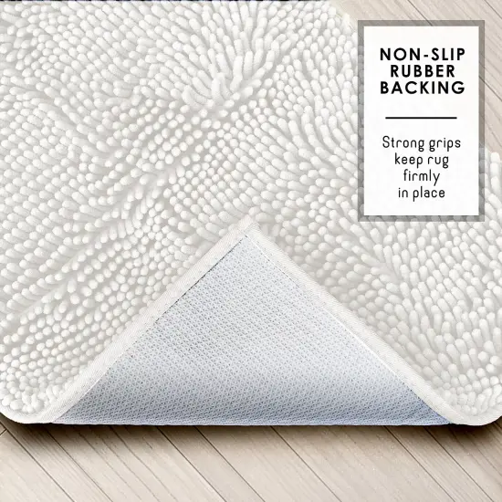Hearth & Harbor Chenille Bath Mat Off-White {2}