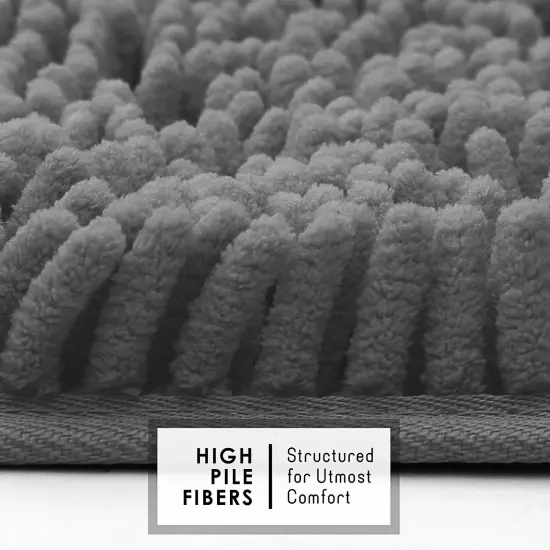 Hearth & Harbor Chenille Bath Mat Grey {3}