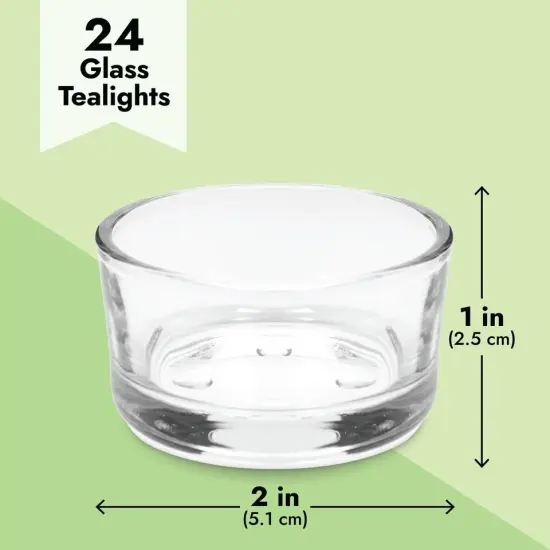 24 Pack Glass Tea Lights Candle Holder for Tables {2}