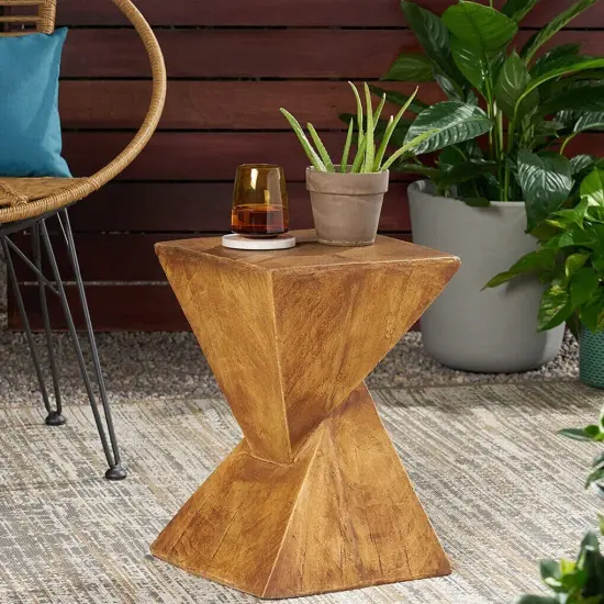 Modern Decorative Concrete Accent Table Heavy Duty Garden Patio Stool Side Table {4}