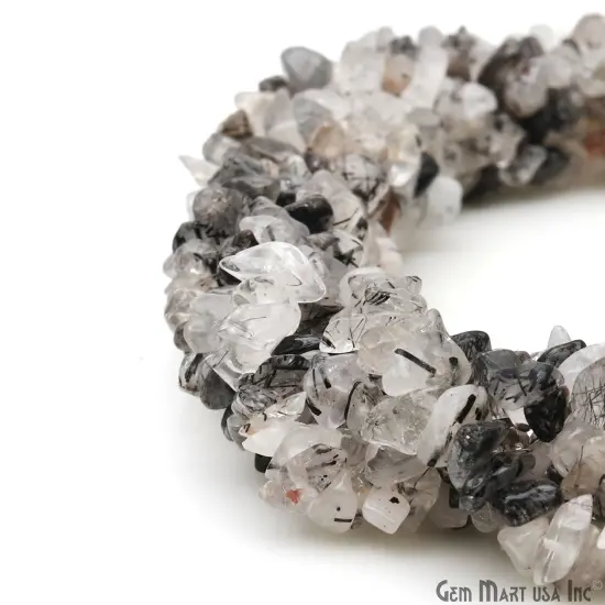 Rutilated Chip Beads, 34 Inch, Natural Chip Strands, Drilled Strung Nugget Beads, 3-7mm, Polished, GemMartUSA (CHRU-70001) {3}