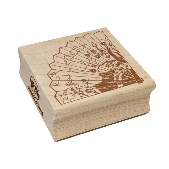 Chinese Japanese Folding Fan Square Rubber Stamp for Stamping Crafting {1}