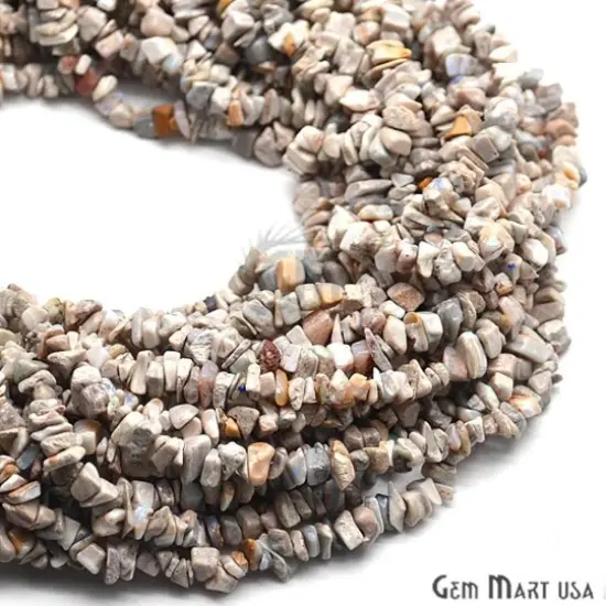 Australian Opal Chip Beads, 34 Inch, Natural Chip Strands, Drilled Strung Nugget Beads, 3-7mm, Polished, GemMartUSA (CHAO-70001) {4}
