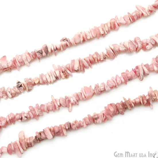 Rhodochrosite Chip Beads, 34 Inch, Natural Chip Strands, Drilled Strung Nugget Beads, 3-7mm, Polished, GemMartUSA (CHRS-70001) {5}