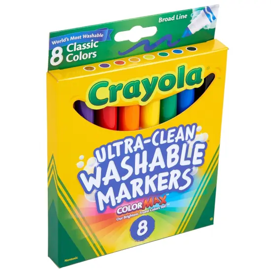 Crayola Ultra-Clean Color Max Broad Washable Markers 8/Pkg-Classic Colors {2}