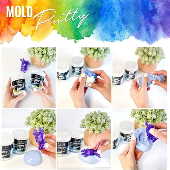Pixiss Mold Putty Silicone Mold Making Kit, Super Easy 1:1 Mix Mold Putty {4}