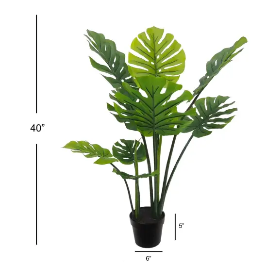 40-Inch Split Leaf Philodendron Plant in Contemporary Pot | Lifelike Artificial Foliage for Home and Office D&eacute;cor | Low Maintenance Indoor Plant | Floral Home by Artificial Flowers {2}
