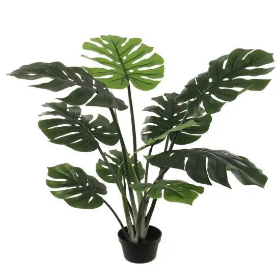 40-Inch Split Leaf Philodendron Plant in Contemporary Pot | Lifelike Artificial Foliage for Home and Office D&eacute;cor | Low Maintenance Indoor Plant | Floral Home by Artificial Flowers {1}