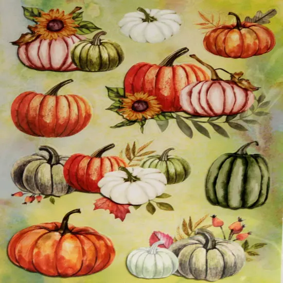 Designer Fall Pumpkins Dimensional Stickers {1}