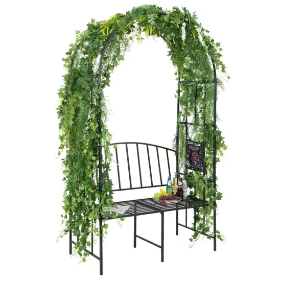 Steel Garden Arch with 2-Seat Bench {4}