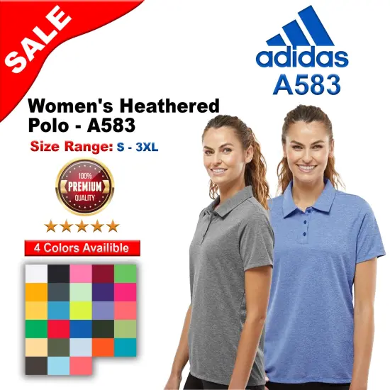 Adidas&reg; Women's Heathered Polo Collegiate navy mel {2}