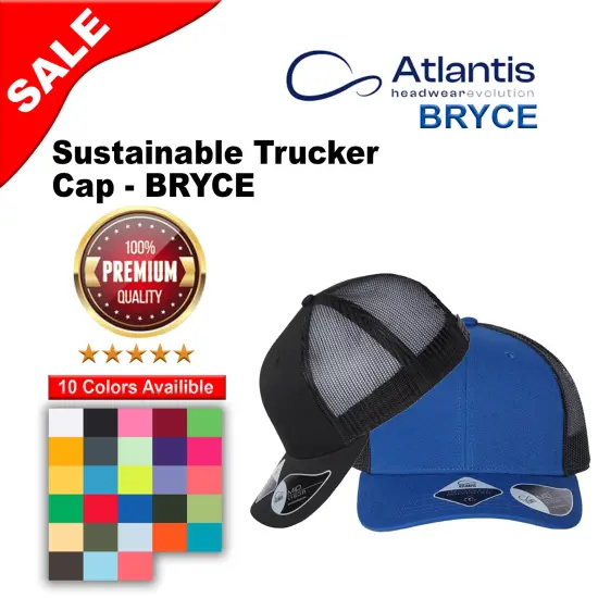 Atlantis Headwear&reg; Sustainable Trucker Cap Navy/ navy {2}